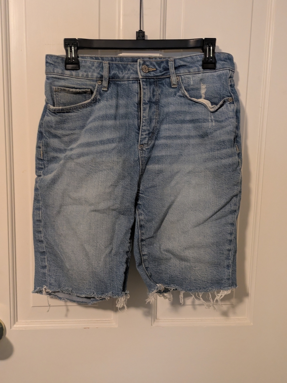 LOFT Light Blue Distressed Denim Jean Shorts